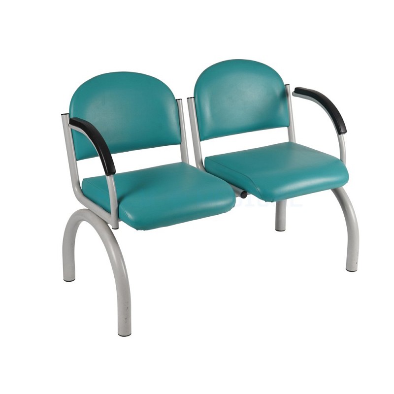 Two Seater Turquoise Waiting Room Chair / Bench